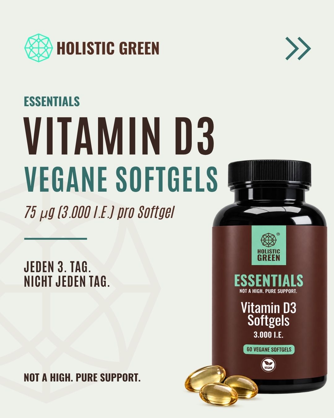 ESSENTIALS – Vitamin D3 vegane Softgels