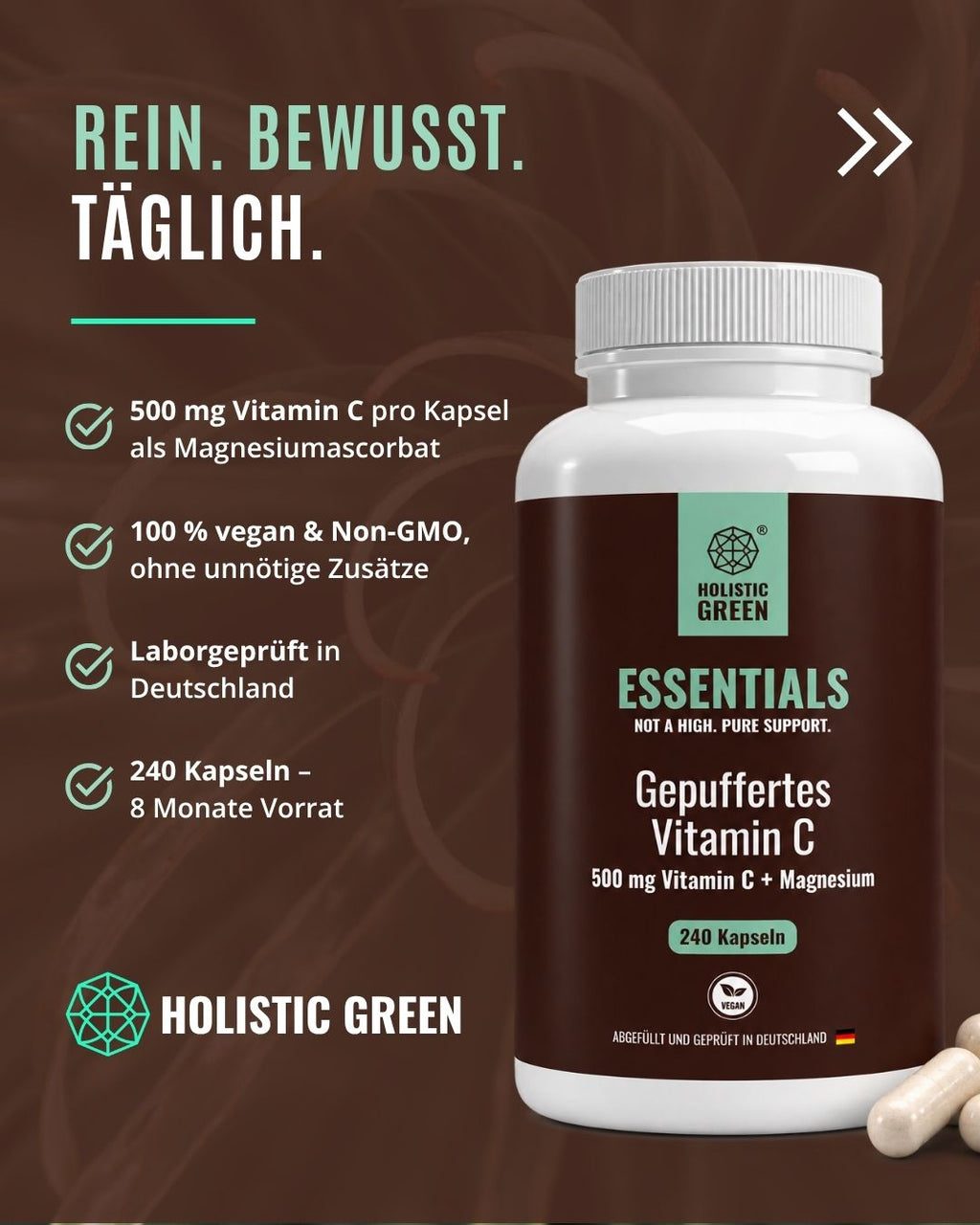 ESSENTIALS – Gepuffertes Vitamin C + Magnesium